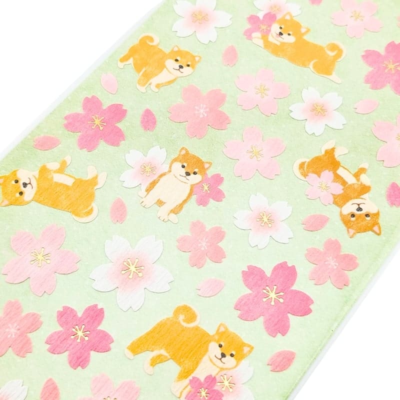 Adesivi giapponesi Sakura Shiba Inu
