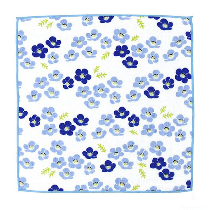Asciugamano Giapponese - Piccoli Fiori Blu