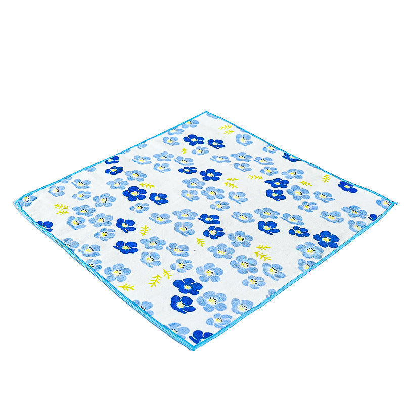 Asciugamano Giapponese - Piccoli Fiori Blu