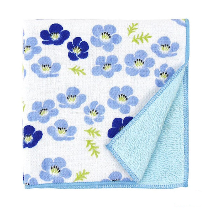 Asciugamano Giapponese - Piccoli Fiori Blu
