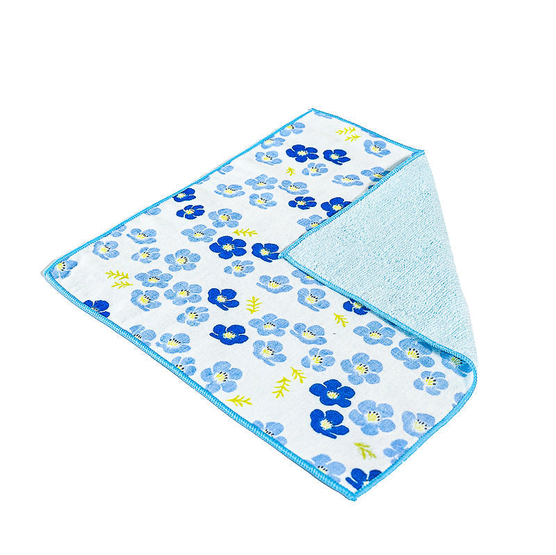 Asciugamano Giapponese - Piccoli Fiori Blu