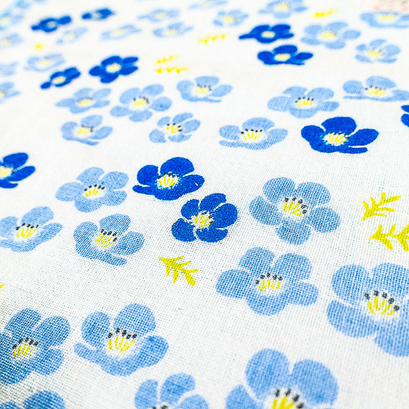 Asciugamano Giapponese - Piccoli Fiori Blu