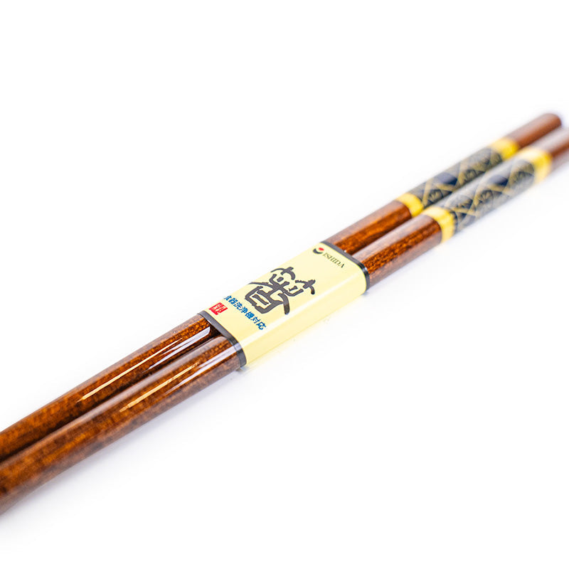 Bacchette giapponesi in legno con motivo dorato