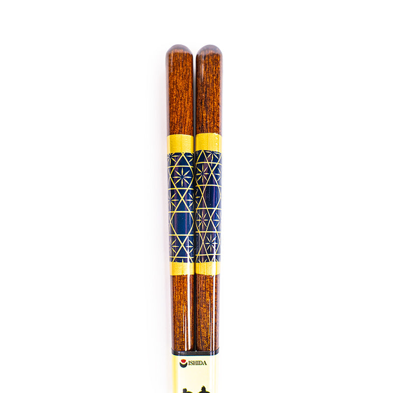 Bacchette giapponesi in legno con motivo dorato