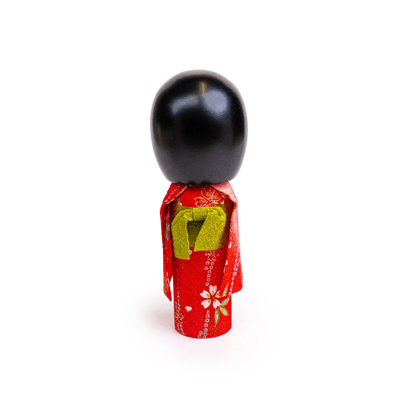 Bambola Giapponese Kokeshi - Kimono Rosso