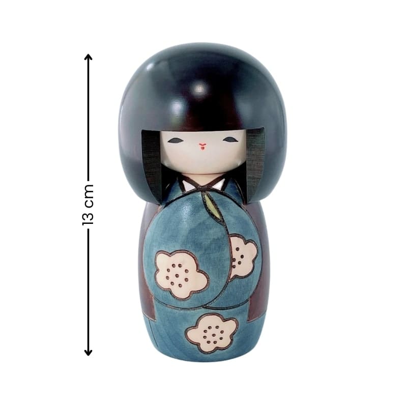 Bambola Kokeshi Kōjitsu blu