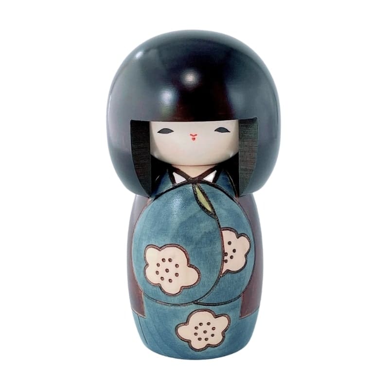 Bambola Kokeshi Kōjitsu blu