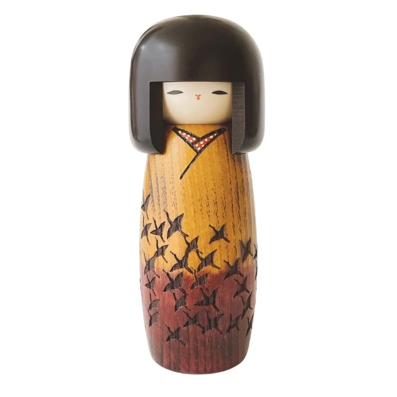 Bambola kokeshi Tsuru no Mai