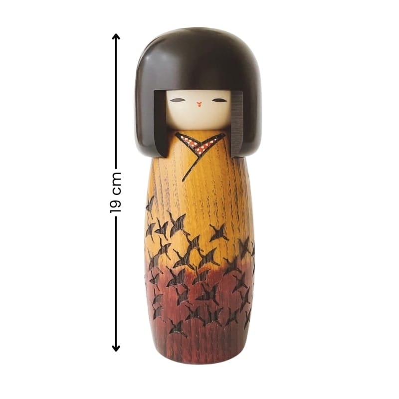 Bambola kokeshi Tsuru no Mai