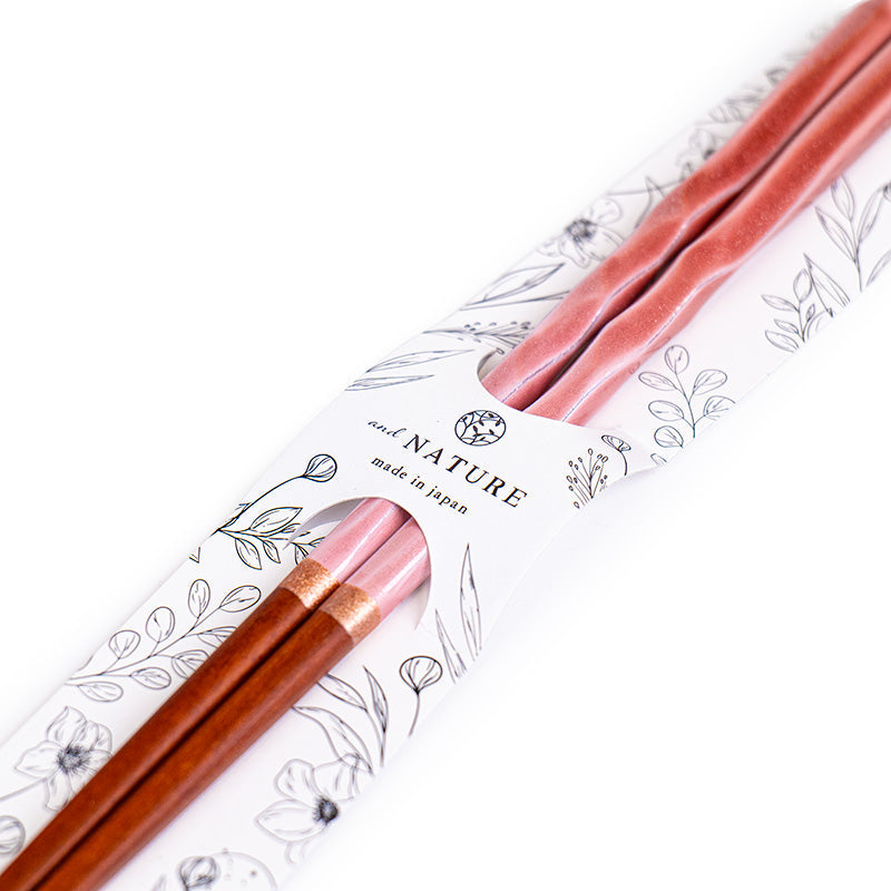 Bastoncini giapponesi ondulati rosa glitterati