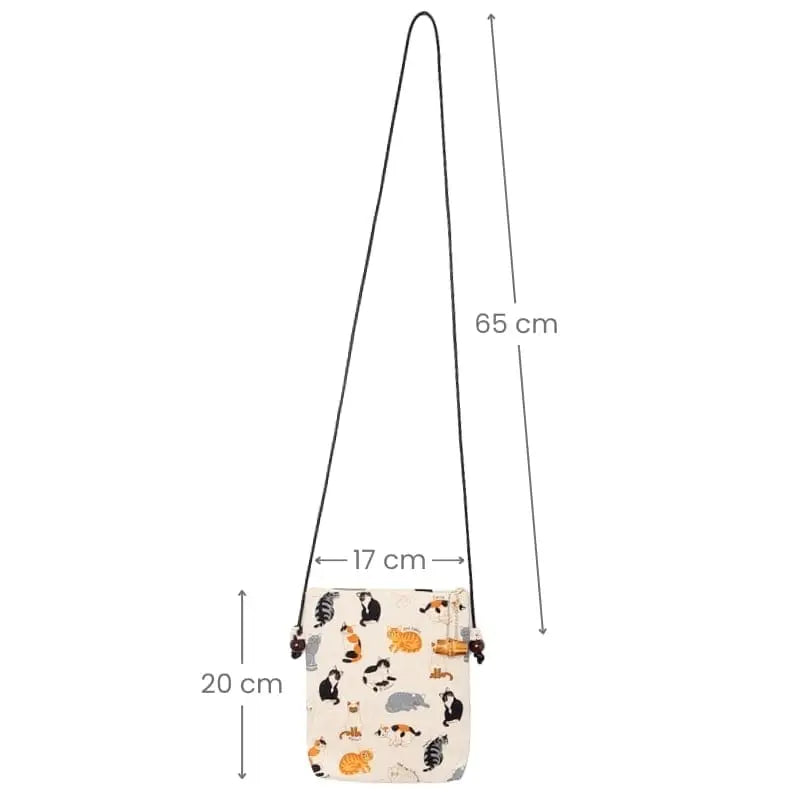 Borsa a tracolla con gatti giapponesi