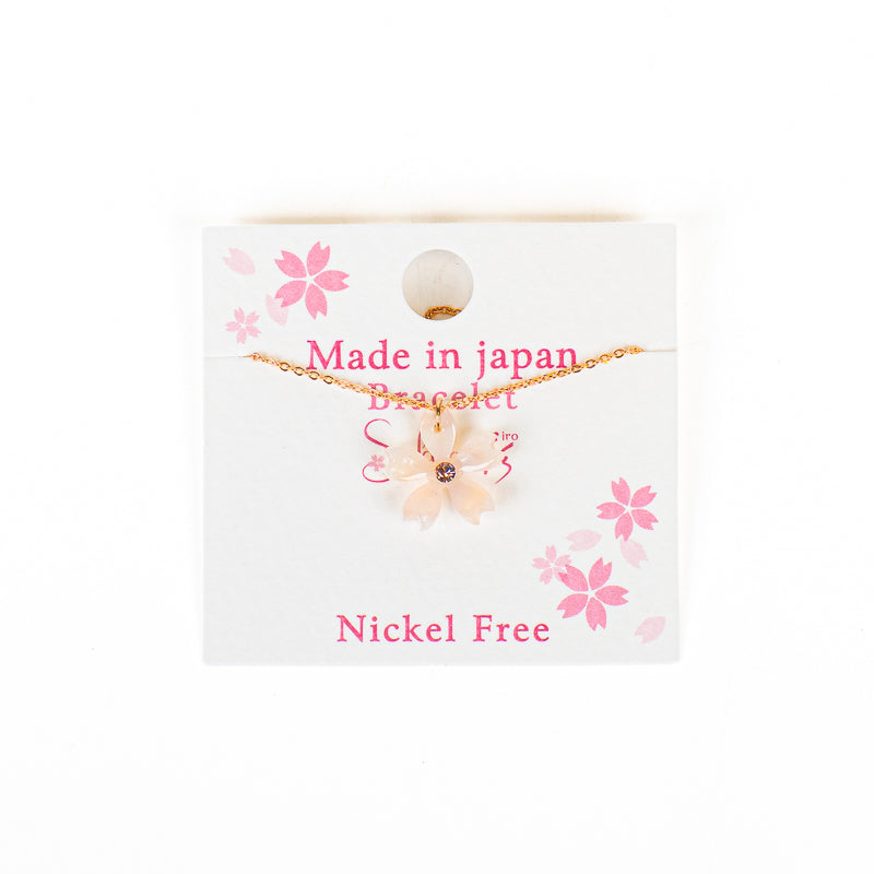Braccialetto giapponese con fiore di sakura bianco