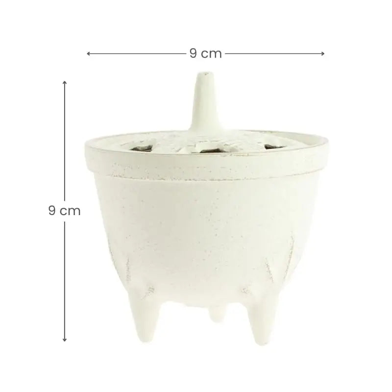 Bruciatore d'incenso in ghisa Iwachu bianco