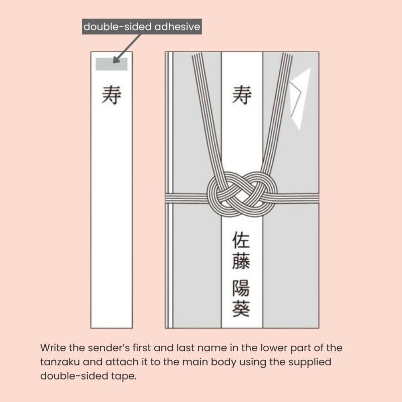 Busta giapponese Shugi-bukuro rosso e oro