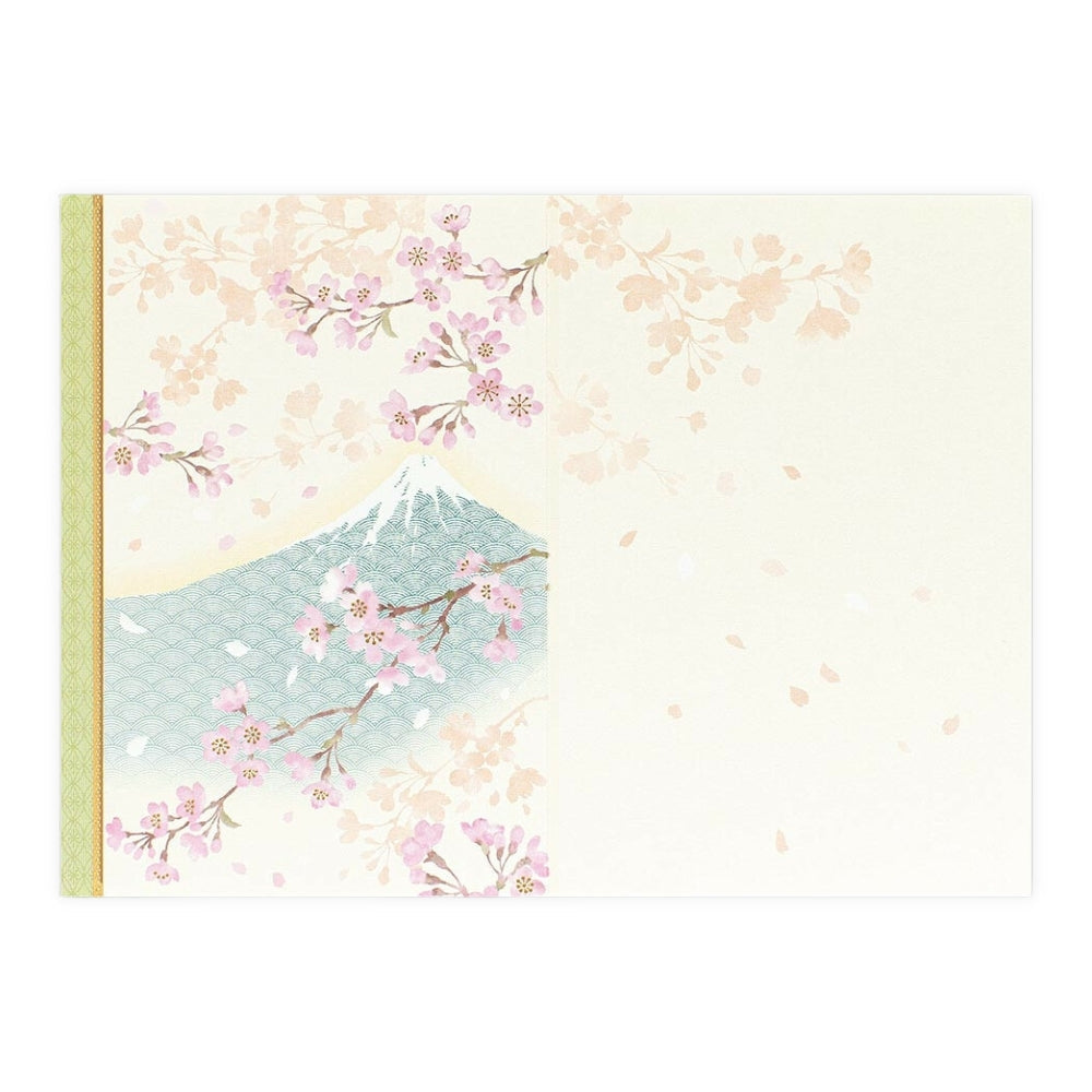 Cartolina Giapponese - Monte Fuji & Fiori di Ciliegio