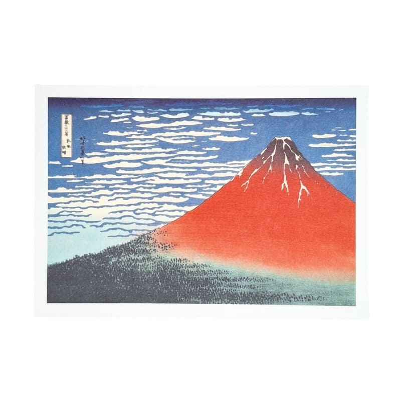 Cartolina giapponese Monte Fuji rosso