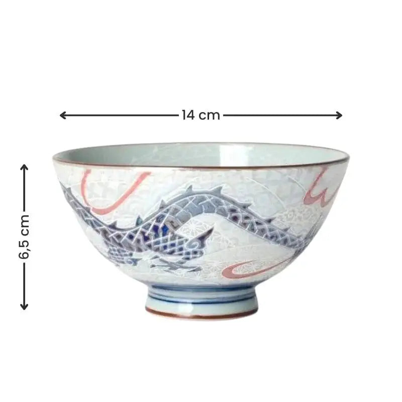 Ciotola in ceramica con drago giapponese