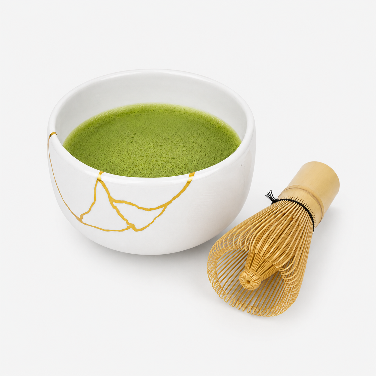 Ciotola Matcha Giapponese – Bianca Kintsugi