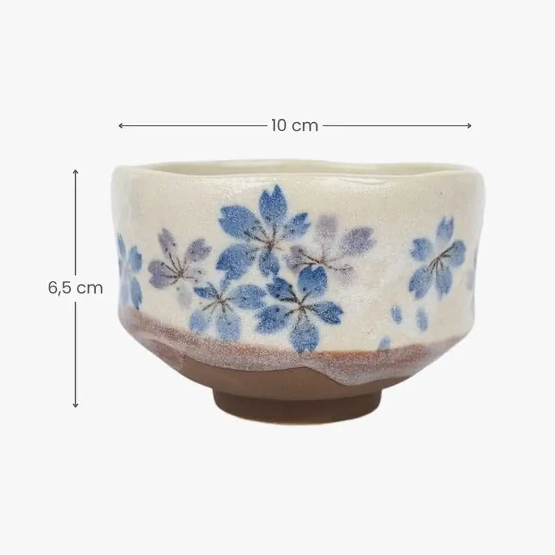 Ciotola Matcha giapponese blu Sakura