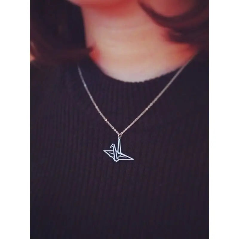 Collana di gru giapponesi in argento