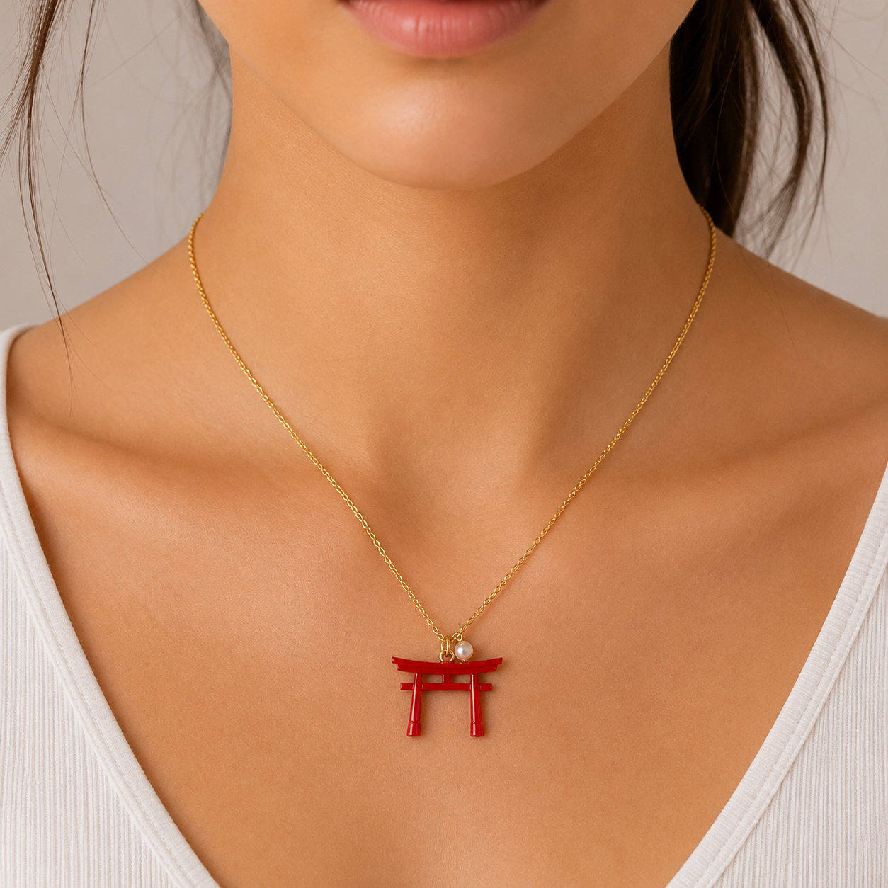 Collana giapponese con ciondolo a forma di Torii