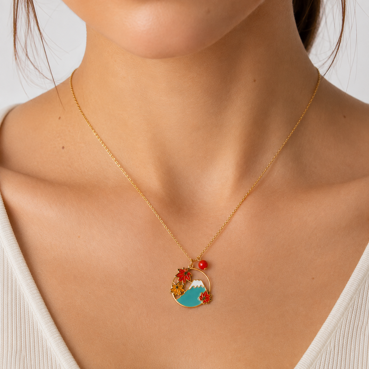 Collana giapponese con ciondolo Fuji Momiji