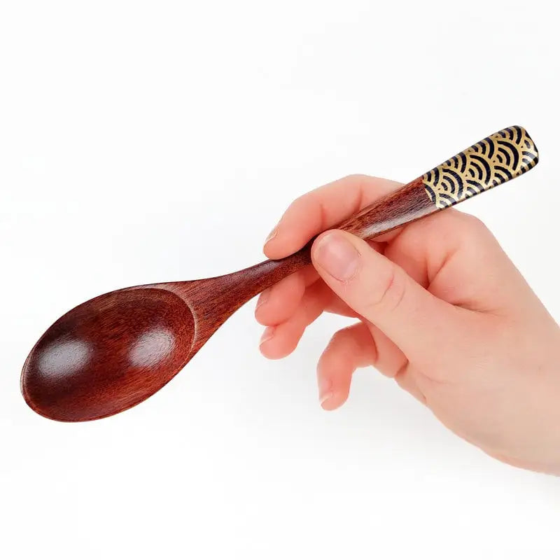 Cucchiaio di legno giapponese Seigaiha - Blu