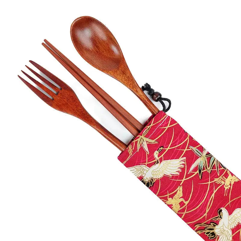 Custodia per bacchette con gru giapponese