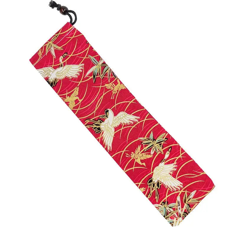 Custodia per bacchette con gru giapponese