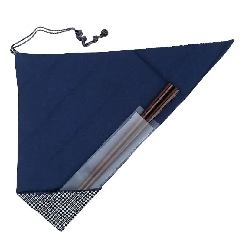 Custodia per bacchette giapponesi blu Kanoko