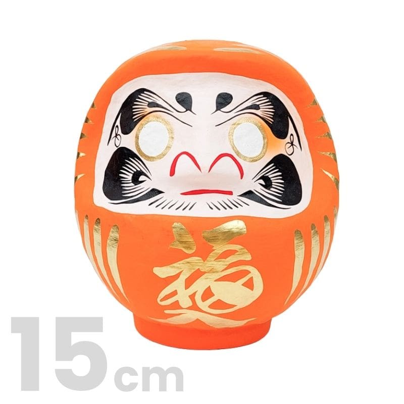 Daruma giapponese arancione - da 9 a 15 cm