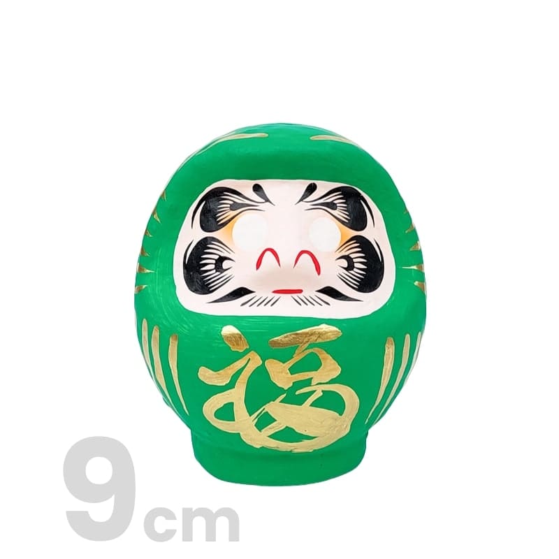 Daruma giapponese verde - da 9 a 15 cm - 9 cm