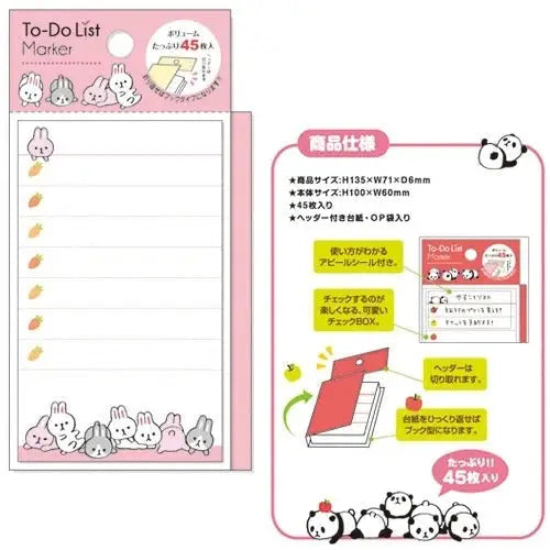 Elenco delle cose da fare Coniglio Kawaii