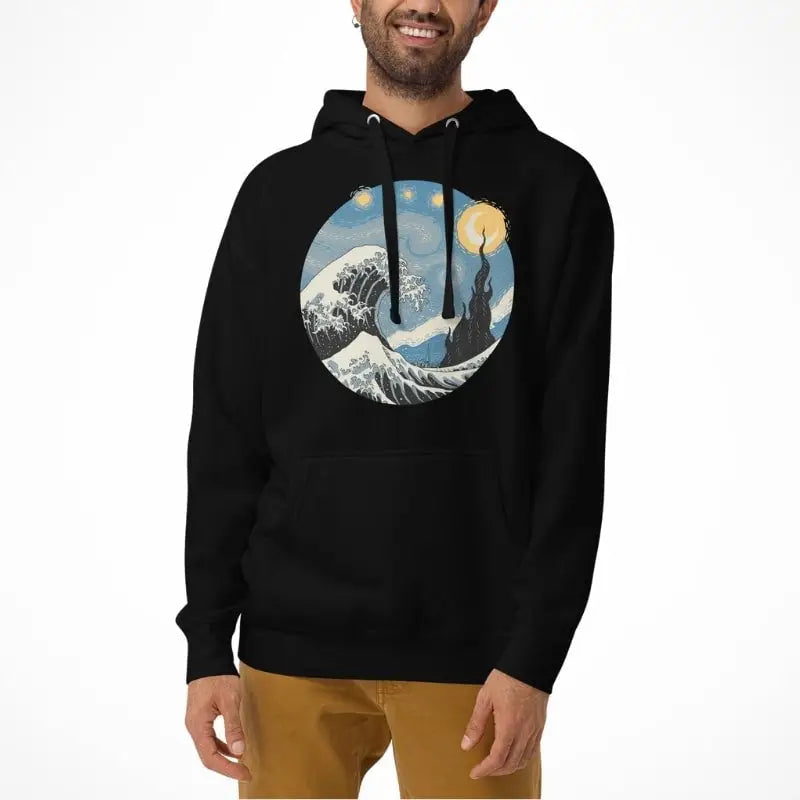 Felpa Japanese Wave & Starry Night
