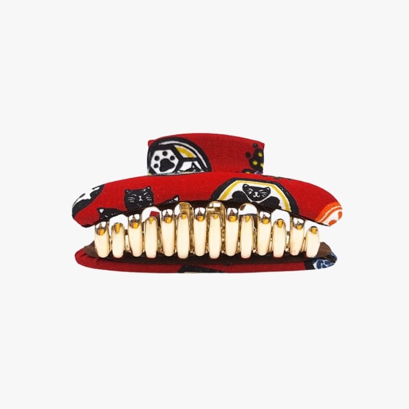 Fermaglio per capelli in stoffa di gatto giapponese