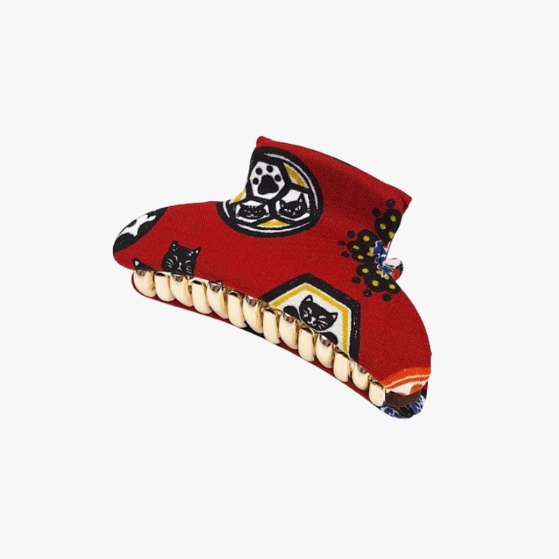 Fermaglio per capelli in stoffa di gatto giapponese