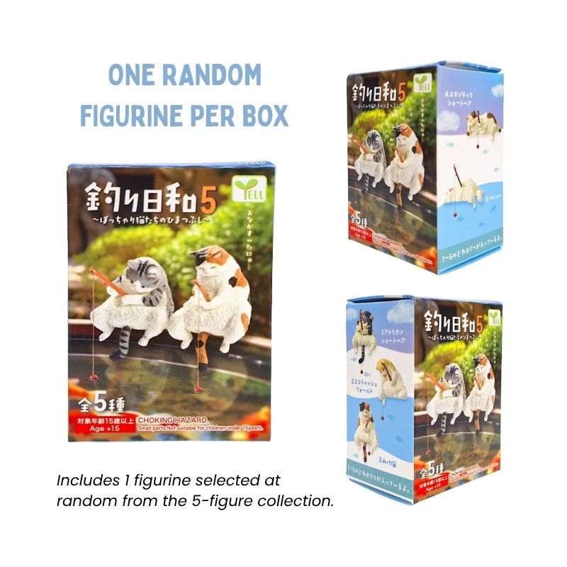 Gachapon Gatto e Canna da Pesca Figurina