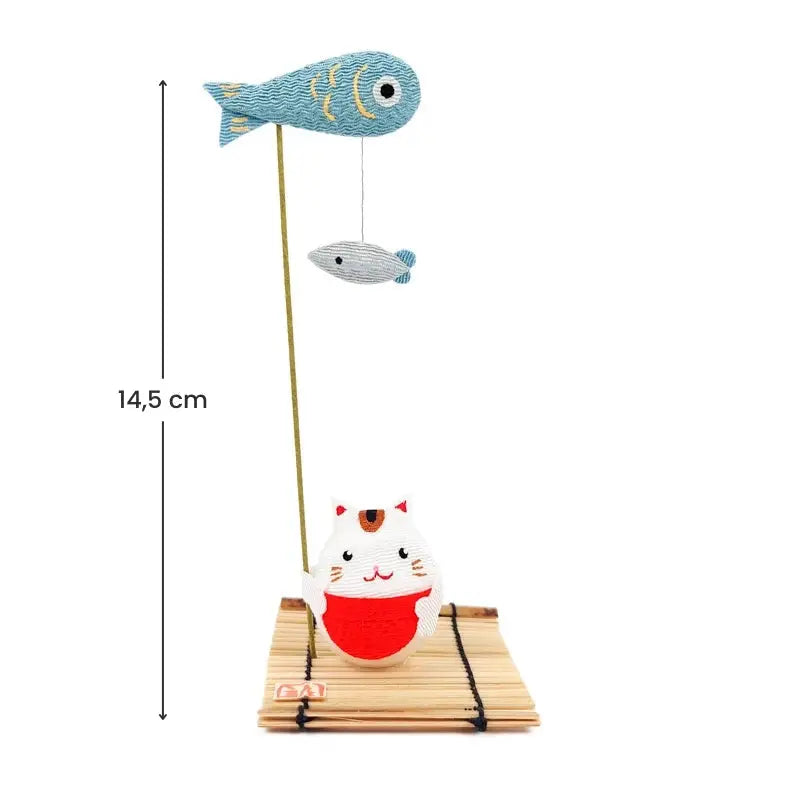 Gatto Chirimen Statuetta giapponese