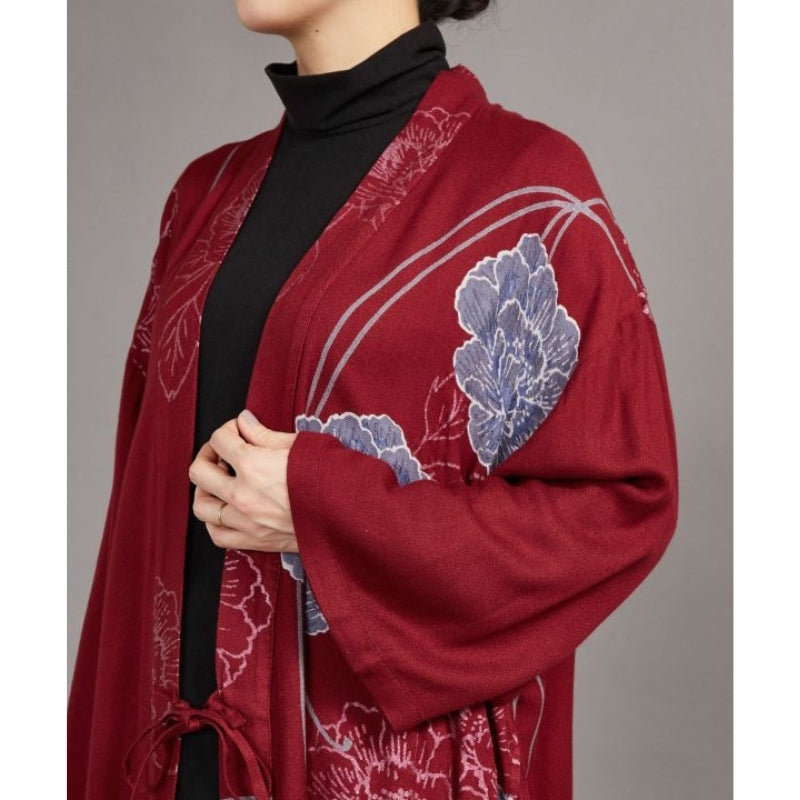 Giacca donna a kimono lunga rossa