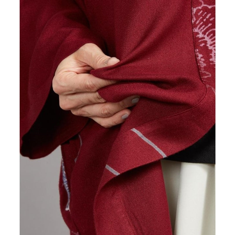 Giacca donna a kimono lunga rossa