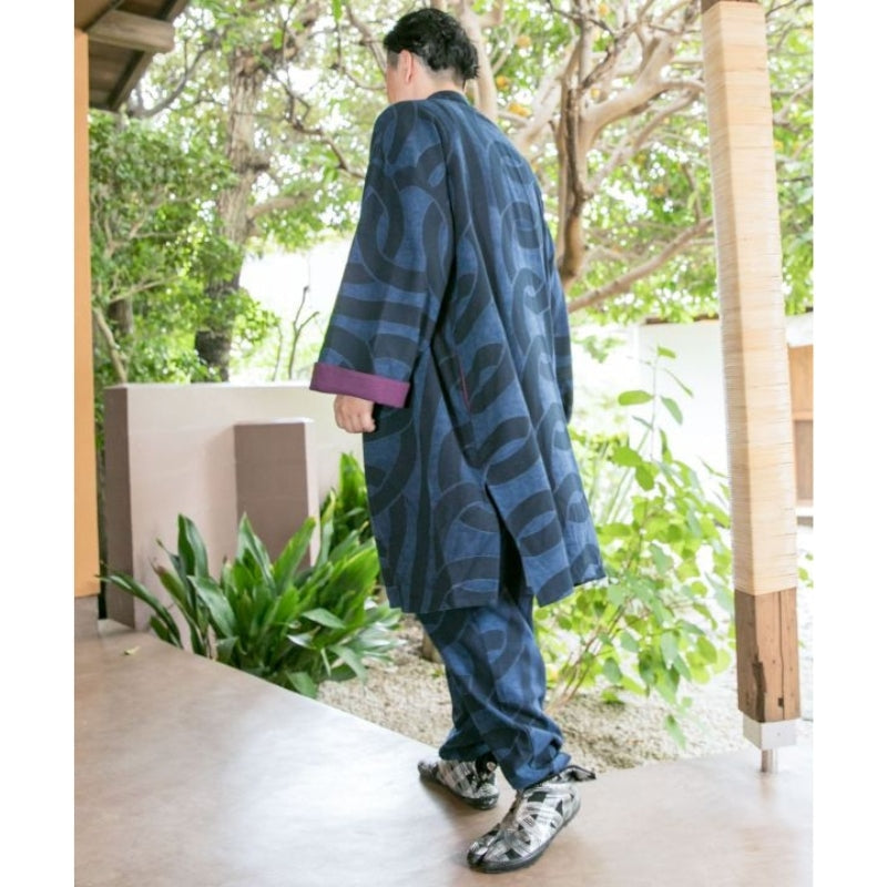 Kimono haori blu da uomo