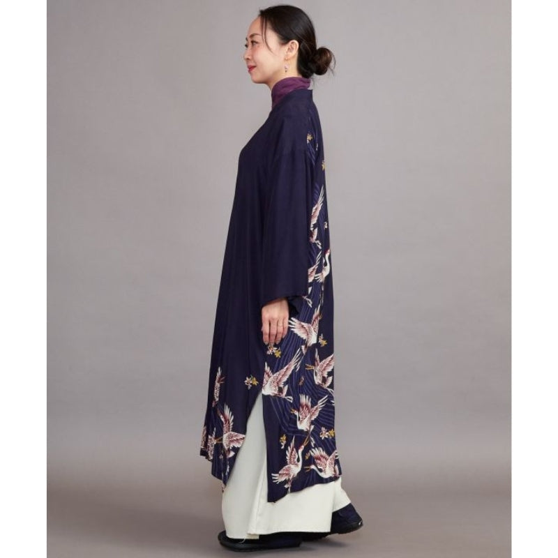 Kimono lungo da donna con gru