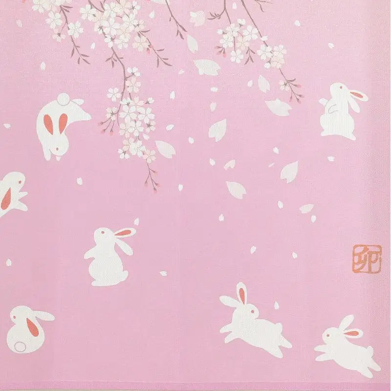 Sakura Usagi Japanese Noren - 85 x 150 cm