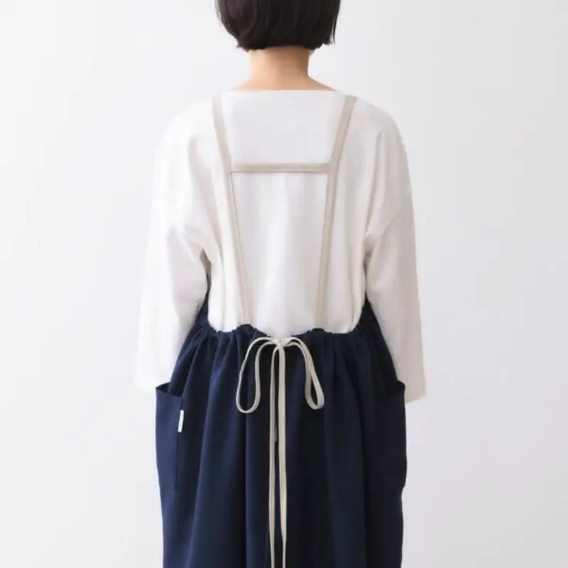 Grembiule lungo giapponese blu navy