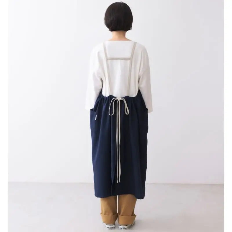 Grembiule lungo giapponese blu navy