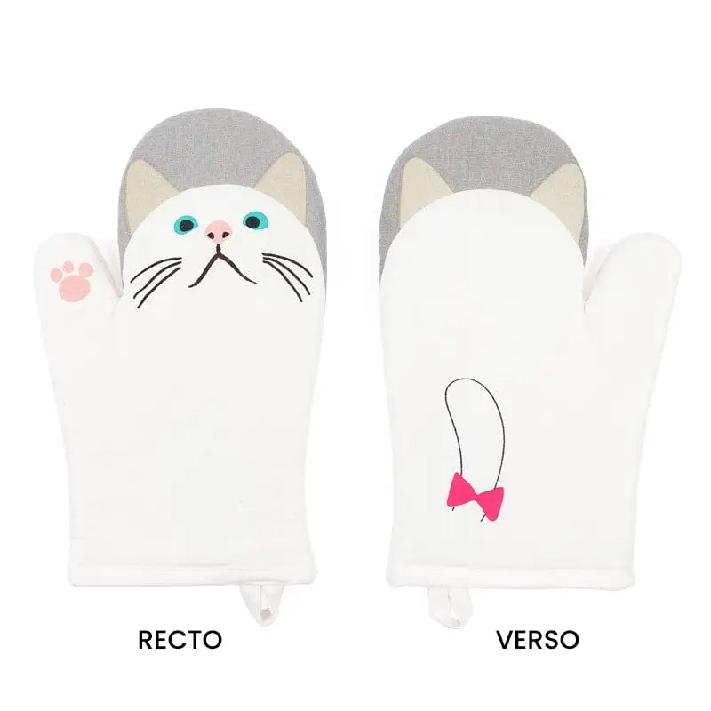 Guanto di gatto bianco