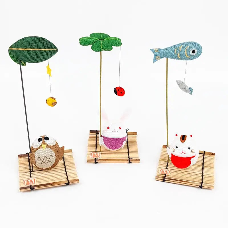 Gufo Chirimen Statuetta giapponese