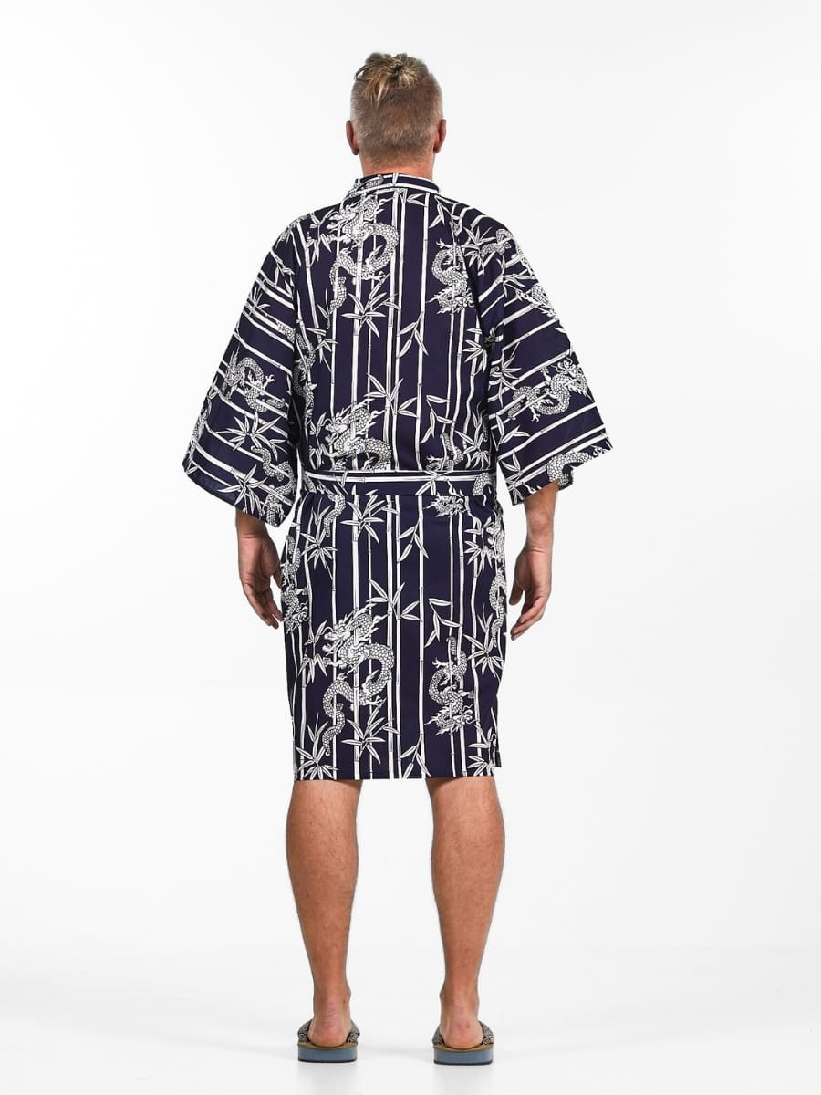 Happi Kimono Da Uomo In Bambù E Drago - Taglia unica
