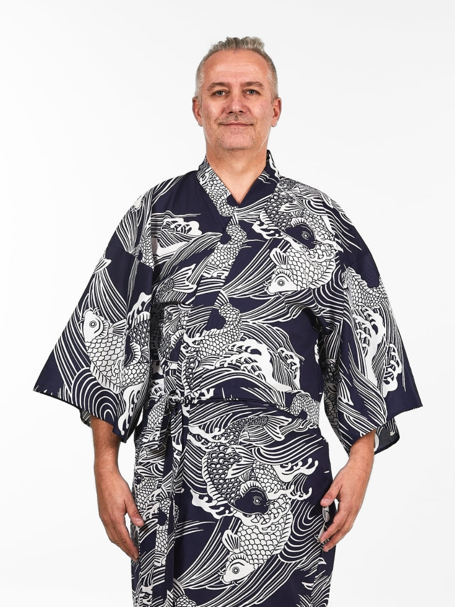 Happi Kimono Da Uomo In Carpa Koi - Taglia unica