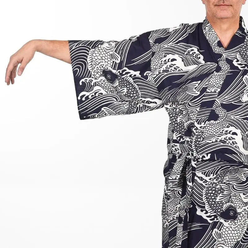 Happi Kimono Koi Carp da uomo - Taglia unica